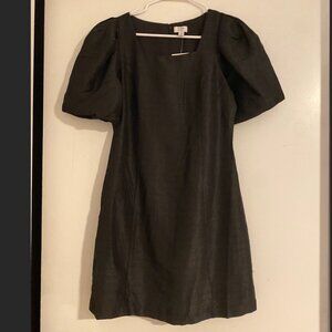 Crown & Ivy Black Black Shimmer Puff Sleeve Mini Dress – Size 6
